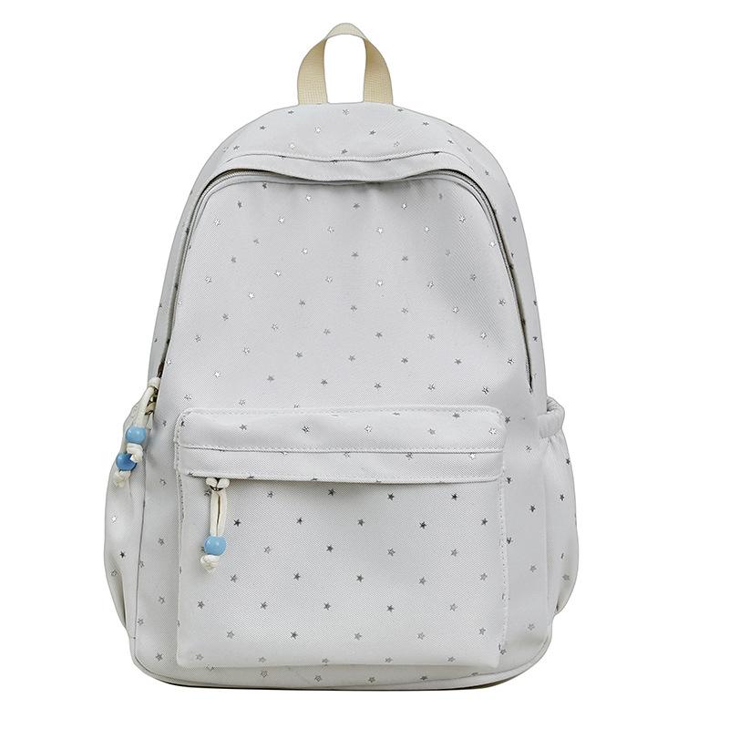 Schoolbag Schoolbag Junior High School Girl Small Fresh Raw Backpack Simple Fashion Polka Dot Bow High Value College Backpack