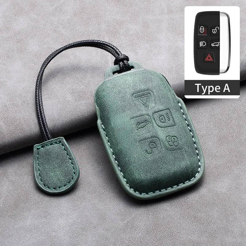 Leather Car Remote Key Case Cover for Land Rover Range Rover Sport Evoque Freelander Velar Discovery for Jaguar XE XJ XF Guitar