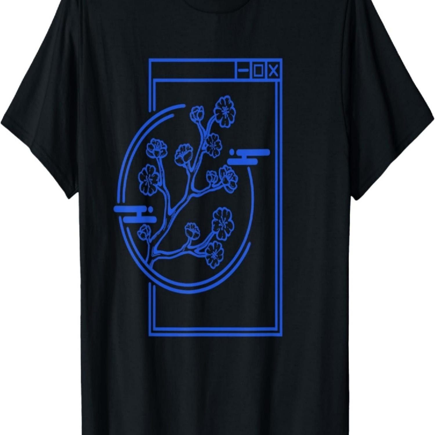 

Y2K 90s Cherry Blossom on a Screen T-Shirt S чёрный