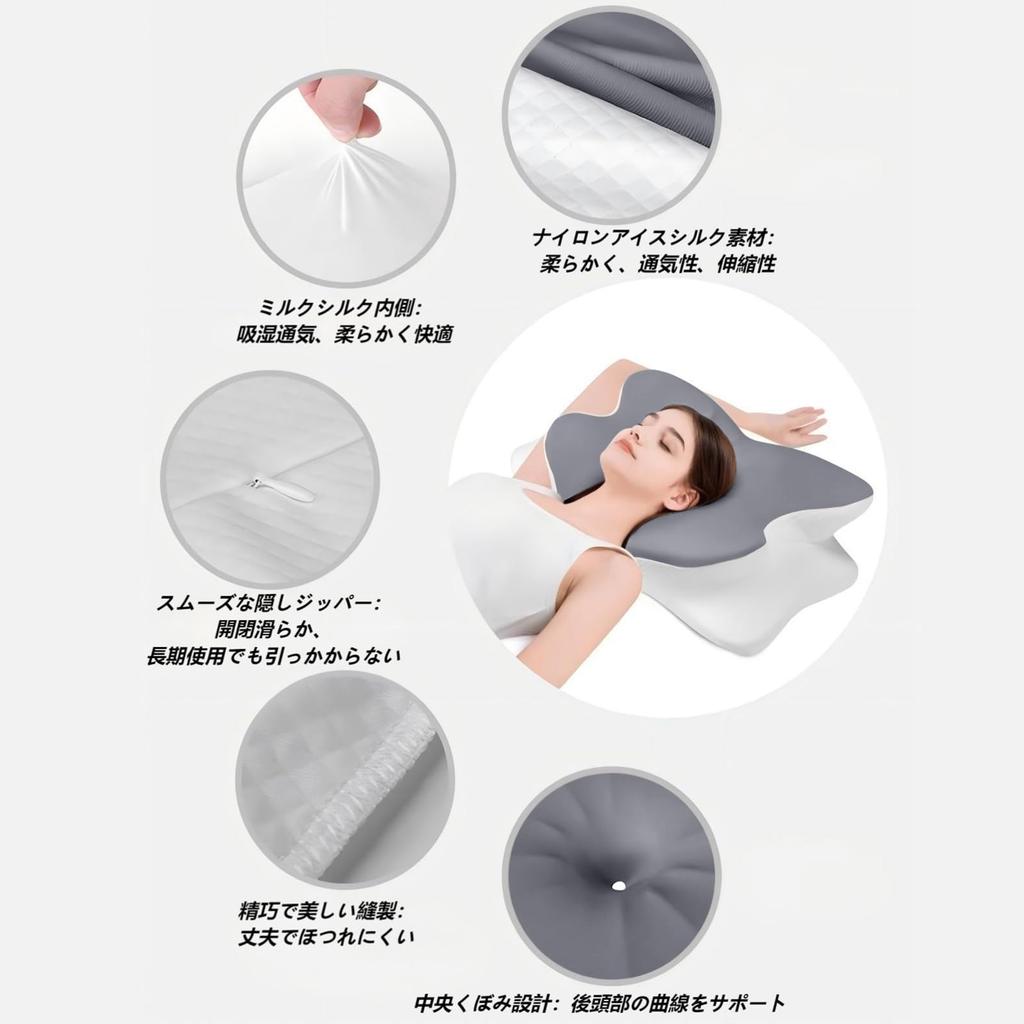 Comfortable Sleep Pillow, Memory Foam, Suitable for Side and Back Sleepers, Height Adjustable, Washable Cover, Perfect Birthday Gift for Parents