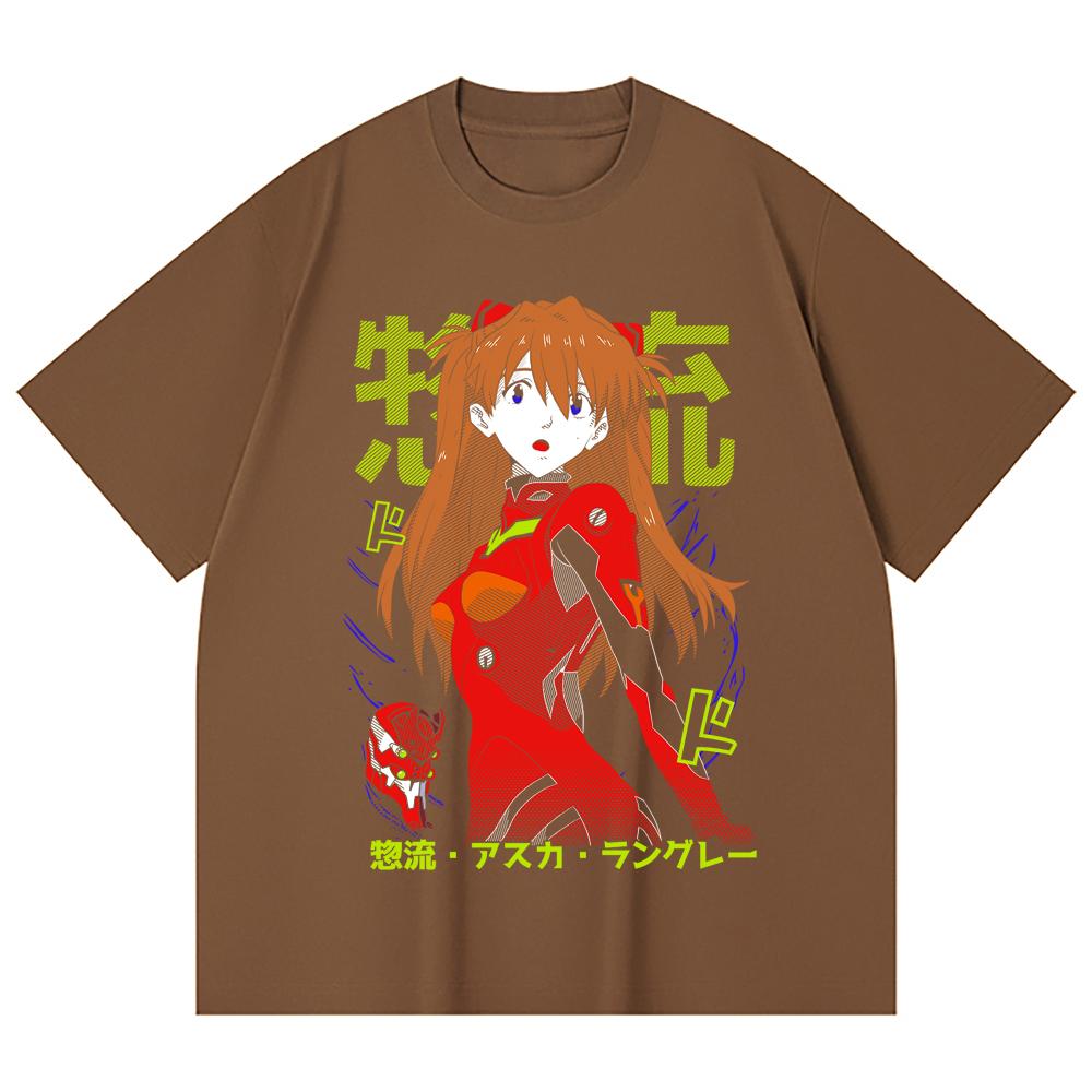 230 Gsm 100% Cotton Evangelion V10 Asuka Print Unisex Heavy Cotton T Shirt