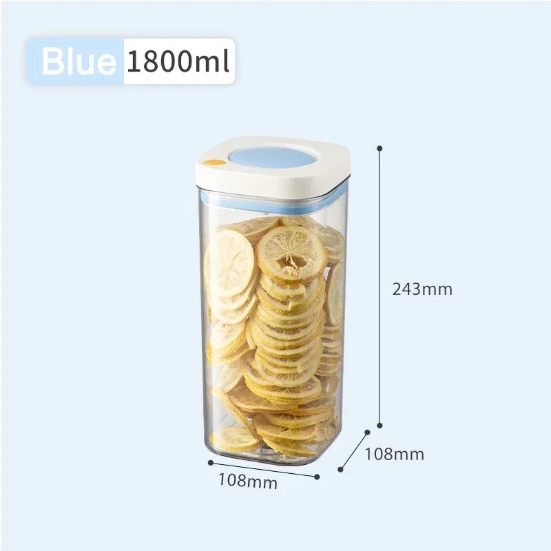 Próżniowe pudełko do przechowywania żywności, plastikowe, szczelne, zachowujące świeżość, ziarna kawy, przezroczysty pojemnik do przechowywania, kuchenne słoiki do przechowywania