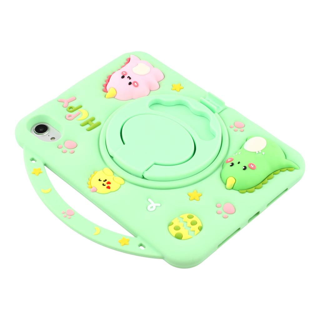 For iPad mini (2024)/(2021) Silicone Case Rotating Kickstand Hand Grip Cute Tablet Cover