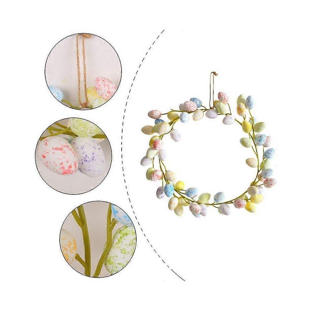 Easter Wreath Front Door 36cm Round Artificial Easter Garland Easter Egg Wreath Creative Spring Wreath Garland Easter Decoration for Front Door Bedroo