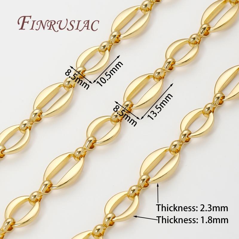 0.5-1 Meter 18K Gold Plated Oval Curb Cuban Chains For Jewelry Making Supplies,DIY Necklace Bracelet Chain Bulk Chains Wholesale