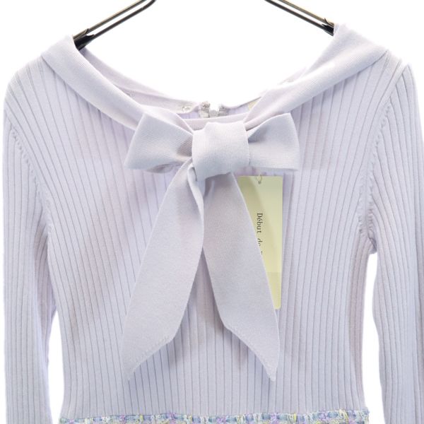 unused Debut de Fiore Check Pattern Long sleeve Rib knit docking one piece Women Used