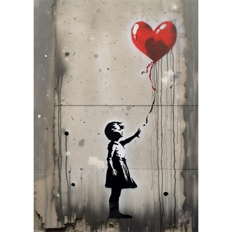 Banksy Chlapec Dívka s balónkem Street Art Plakáty Tisky na plátno Pop Graffiti Art Malba na plátno Cuadros Nástěnné umění Domácí dekorace