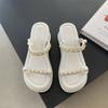 Chain Wedges Slippers Beach Women Shoes Platform Flip Flops New Summer Sandals Casual Mid Heels Shoes Pumps Mujer Slides