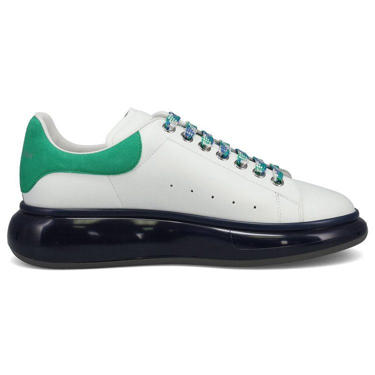 Alexander Mcqueen Oversized Sneaker Leather Stylish Skateboarding Shoes Men's White Green 604232WHXMA9435