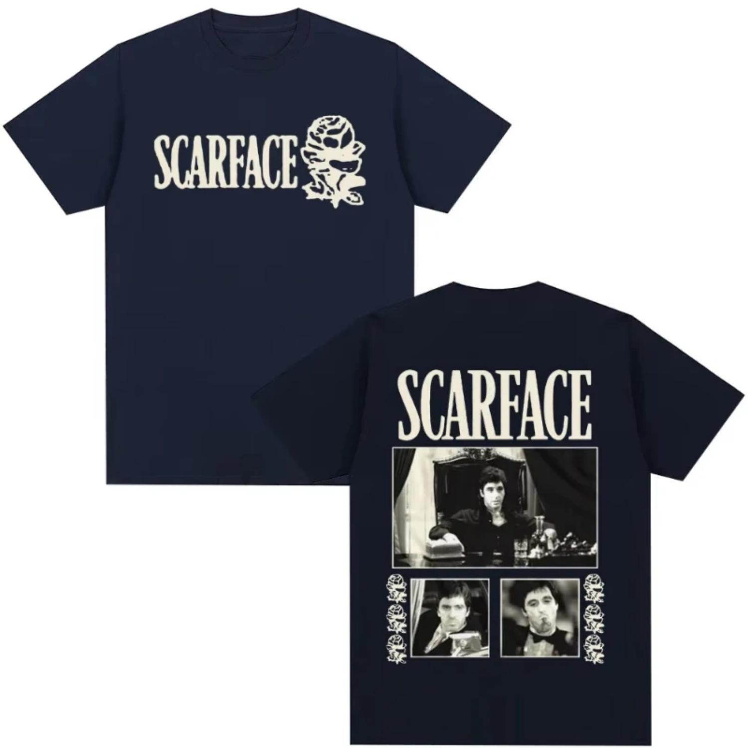 

Gangsters Movie Scarface T-shirt Tony Montana Al Pacino Vintage Gothic T-shirts Men Women Clothing Cotton Oversized T Shirt Tops XXXXXL чорний