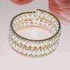 American Pearl Rhinestone Bracelet Light Luxury Niche Design Exquisite Flash Diamond Multi-Layer Winding High Sense Bracelet Full of Crystals Women