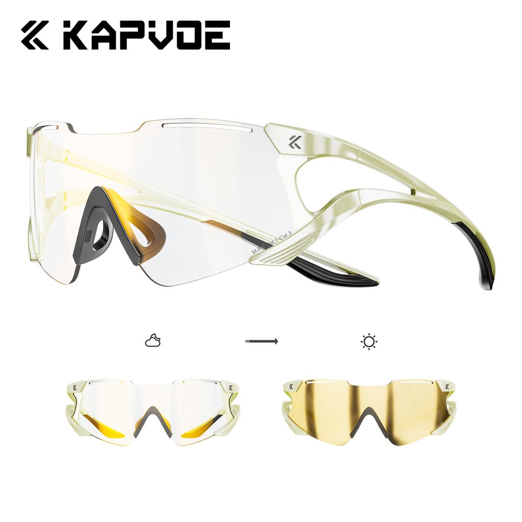 Kapvoe Photochromic Sunglasses Fashion Cycling Glasses Outdoor Sports Glasses UV400 Eyewear MTB Road Men Goggles Bicycle Women