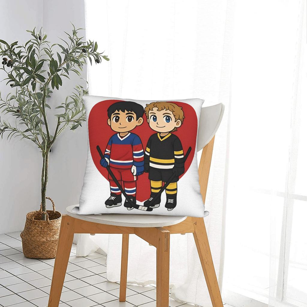Shane Hollander & Ilya Rozanov Pillowcase Cushion Cover Decorative Heated Rivalry Throw Pillow Case Cover Home Zippered 40*40cm