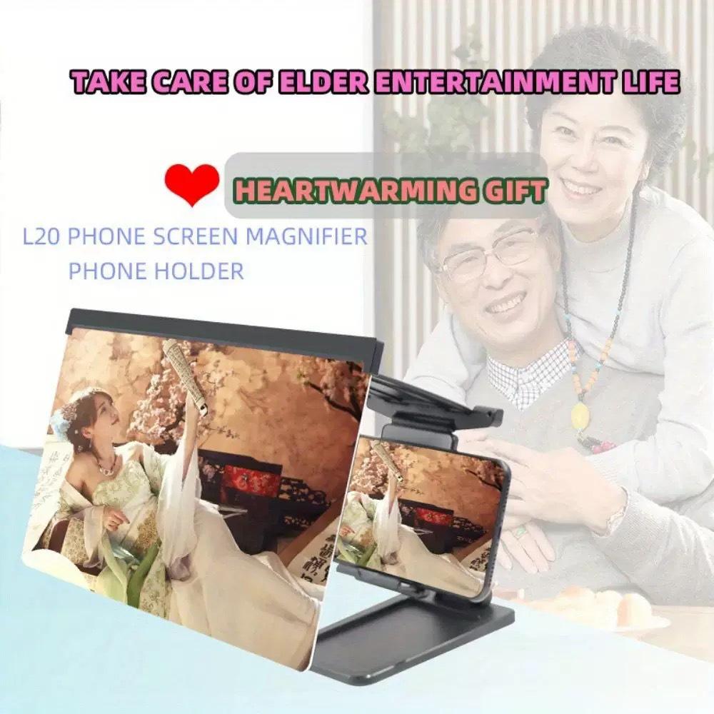 12-Inch HD Mobile Phone Screen Magnifier with Foldable Stand & Eye Protection