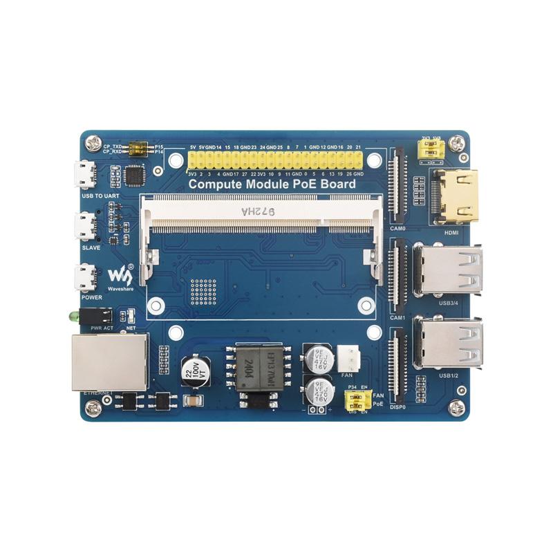PoE IO Expansion Board For Raspberry Pi Compute Module CM4S/CM3