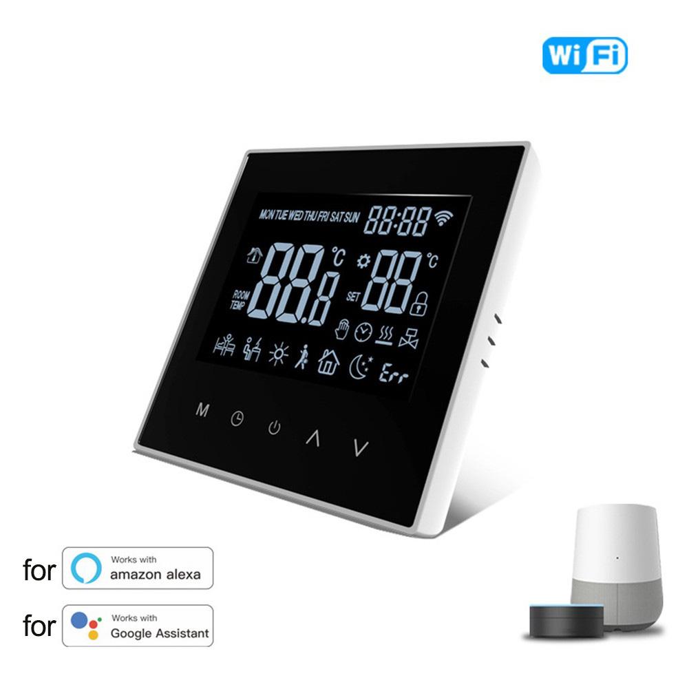 Touchscreen WiFi Water Heater Controller Compatible with For Tuya Featuring Voice Control and Floor Temperature Sensor