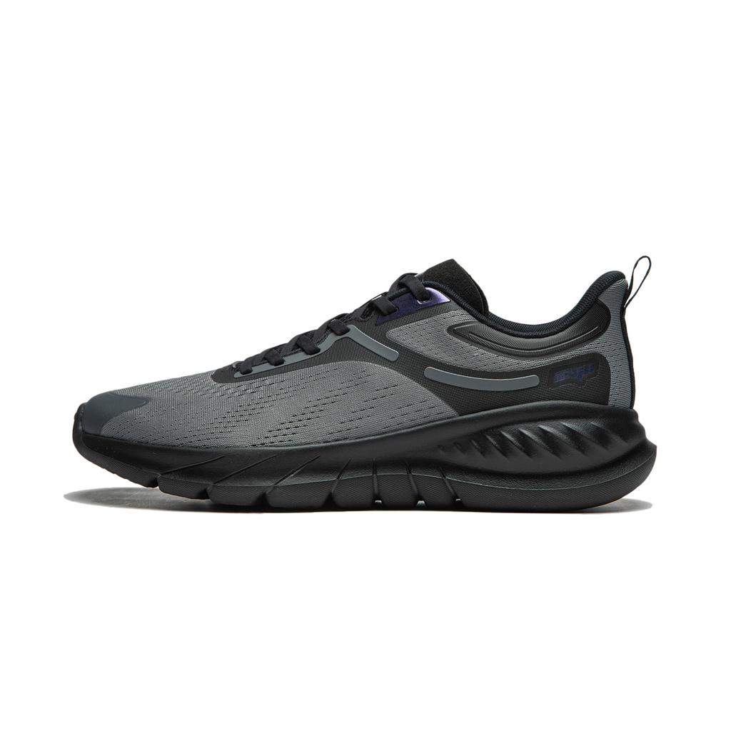 Li Ning Easy Flex V2 Soft Resilient Shock Absorbing Durable Breathable Low Top Running Shoes Men sneaker Gray Black ARSU005-3