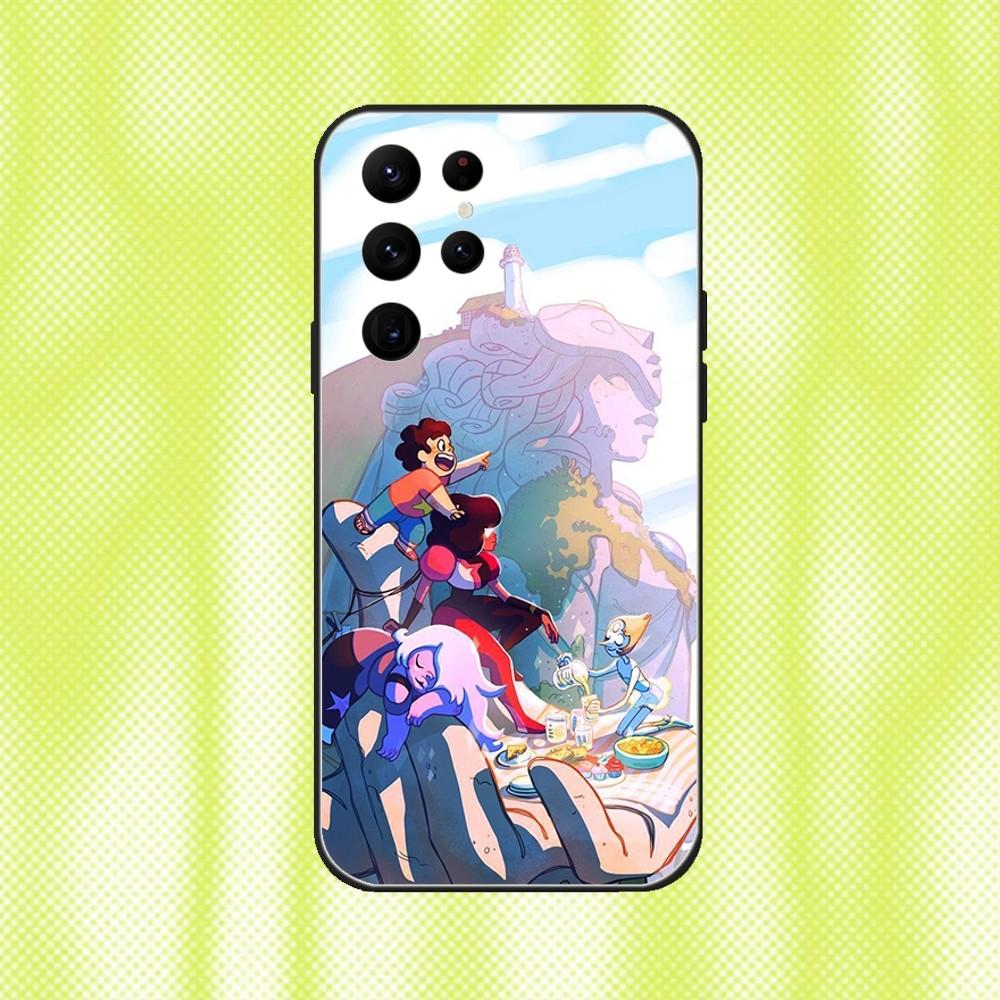 Steven Cartoon Universe  Phone Case For Samsung S 25,24,23,22,30,21,10,9,Ultra,Plus,Lite,FE,4,5G Black Soft Case Samsung S25ULTRA