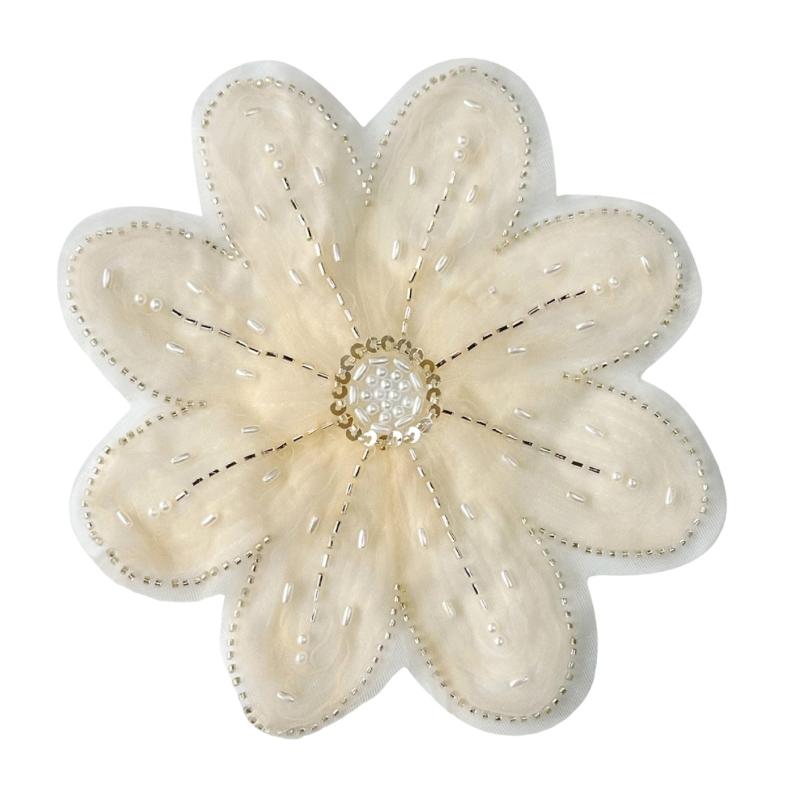 Decorative Sequins Tube Flower Brooches Exquisites Handmade Flower Appliques for Fashionable Clothing 1