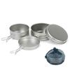 Belmont BM-038 Titanium Cookware 4-Piece Set (L) with Case, Made In Tsubame-Sanjo, Silver