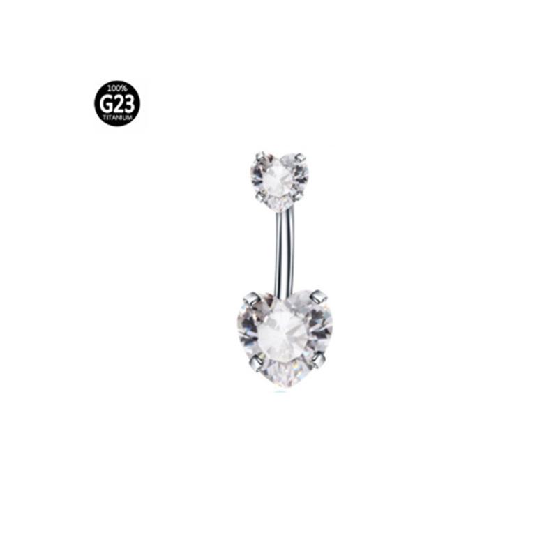 Titan G23 Inel pentru buric cu zircon în formă de inimă