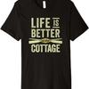 Funny Life Is Better At the Cottage Retro Canoe Premium T-Shirt