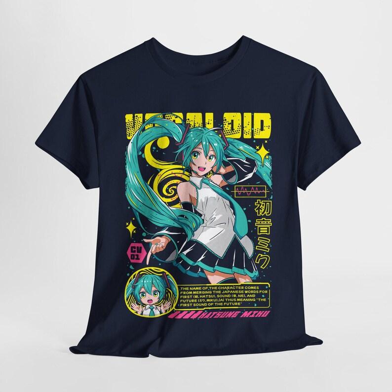 Hatsune Miku Virtual Idol T-Shirt, Unisex Vocaloid Fan Streetwear Tee, 100% Cotton Casual Short Sleeve Top