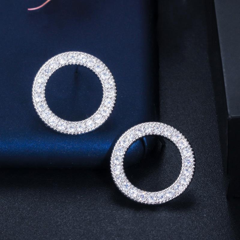 E0269 Pin Earrings Micro-Inlaid Zircon Fresh Stud Earrings Trinket