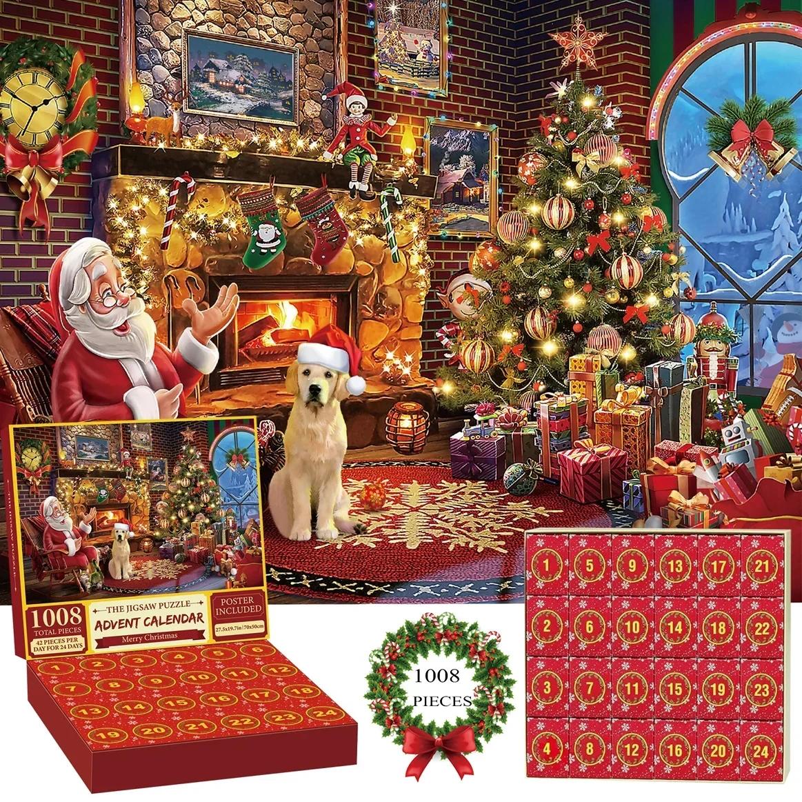 

1008 Pieces Jigsaw Puzzle Merry Christmas Advent Calendar Merry Christmas Jigsaw Puzzles Holiday Puzzles Toys New Year Gift