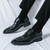 Fashion British Fashion Designer Men's Pointed Alligator Pattern Oxford Brogues Shoes  Wedding Prom Homecoming Footwear Zapatos Hombre
