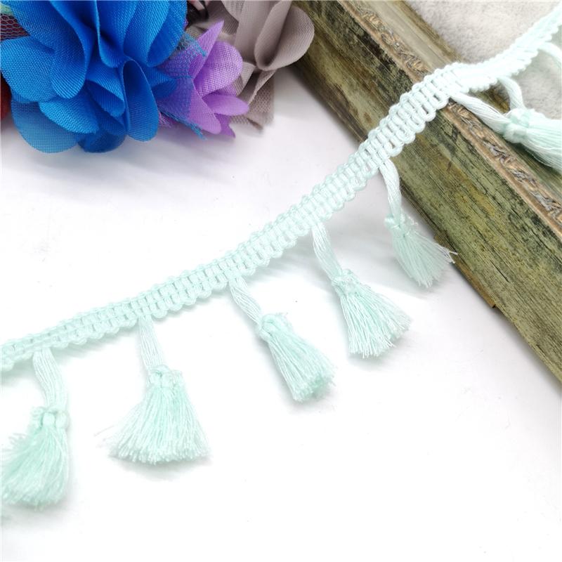2 Yards Spitzenbesatz Nähband Quaste Fransen Baumwolle Ethnisch Lateinisches Kleid Bühne Bekleidung Vorhang Dekorativ DIY