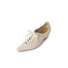Fashion New Spring Genuine Leather Woman Shoes Pointed Toe Women Pumps Shoes for Women Chunky Heel Lace Loafers Fashion Gladiator Shoes