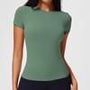 Top da Yoga Cai Jue da Donna, Vestibilità Slim, Manica Corta