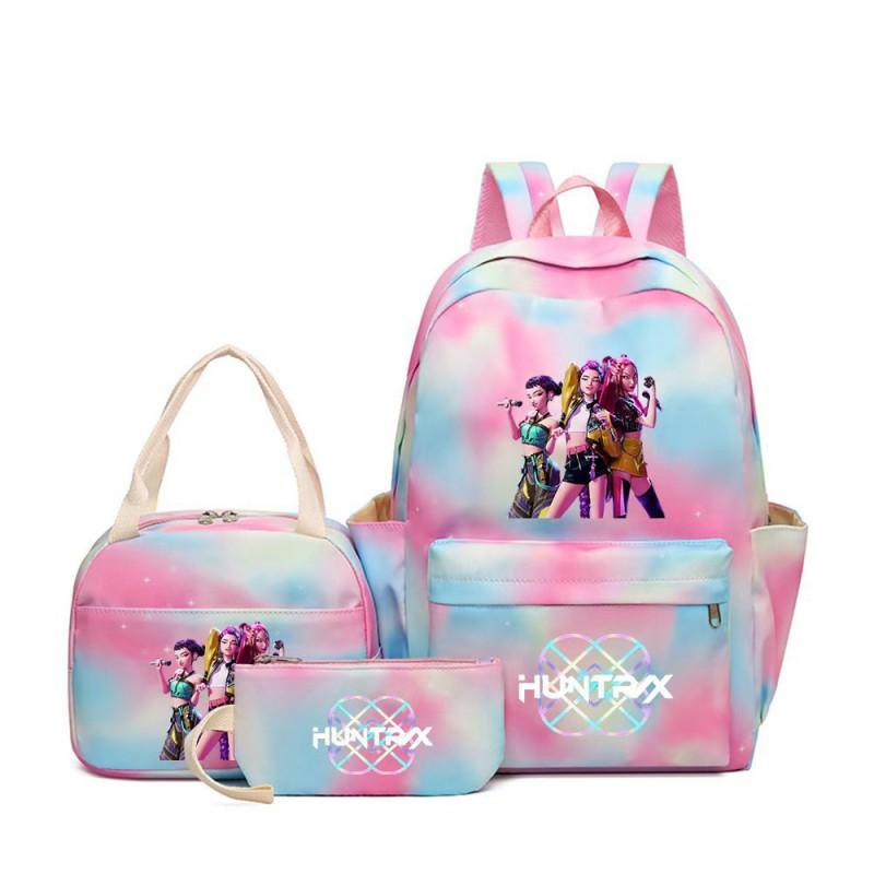 K-Pop Anime Girl Group Themed Backpack Set With Lunch Bag Pencil Case School Kids Oxford Fabric Lightweight Ergonomic Design