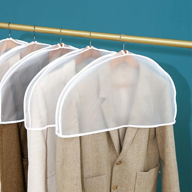 1-40PCSEVA Waterproof Transparent Suit Jacket Storage Bag Semi Packaged Clothing Dust Cover Short Wardrobe Hanging Clothes Cover