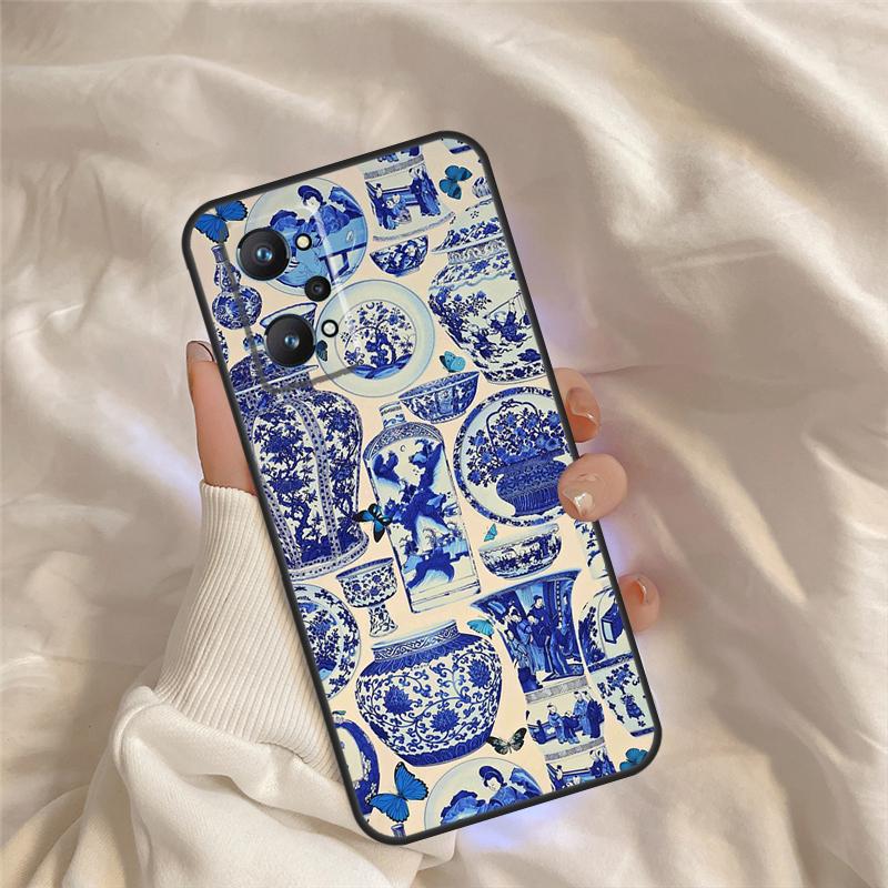Blue And White Porcelain Case For Realme 15 14 11 12 13 Pro Plus C65 C67 C71 C63 C61 C55 C51 C53 C35 C75 GT6 GT7 Pro