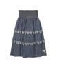 Lunakihu Wxsk019 Yurarimori Check Smoked Banding Skirt (Navy)