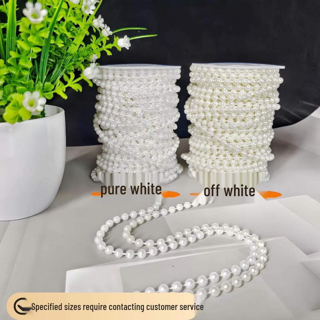 DIY Floral Embellishment Linked Bead Chain, 4-14mm Anti-pearl Jewelry Accessories for Wedding Decor