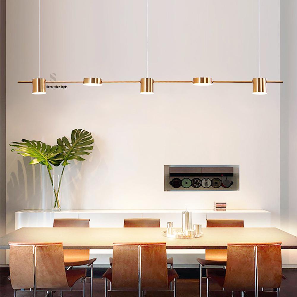 Modern LED Minimalist Long Strip Pendant Light for Restaurants