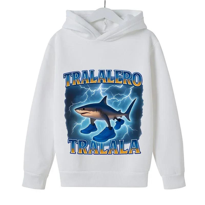 Kids Long Sleeve Hoodie Viral Italian Brainrot Meme Mixed Creature Graphic Pullover Sweatshirt Autumn Winter Casual Sport Daily Wear Tops