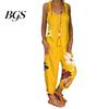 Kvinders Ærmeløs Hagesmækdragt Rygløs Blomstret Print Løstsiddende Jumpsuit Dungarees