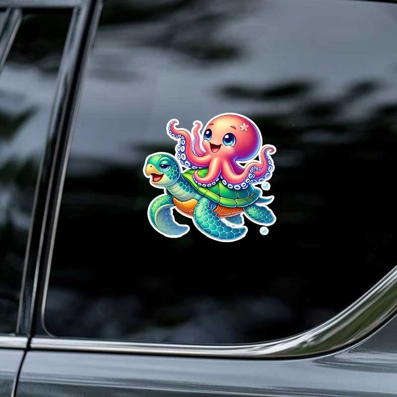 Cute Octopus Car Sticker Vinyl Decal Waterproof Rear Window Motorcycle Camper Bumper Truck Laptop Decoration TM388