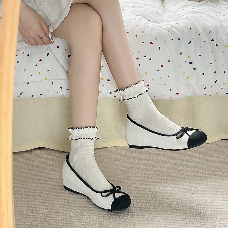 Flat Bottom Temperature Increase French Red Doudou Single Shoes 2025 Summer New Soft Sole Flat Heel Temperament Ballet Shoes