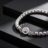 Minimalist Stainless Steel Square Ball Chain Bracelet for Men, Fashion 5mm Adjustable Link Round Buckle Bracelet, Punk Jewelry