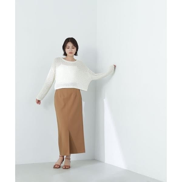 Beauty Mesh Blue [Natural Basic] Sweater, Lamé Knit,