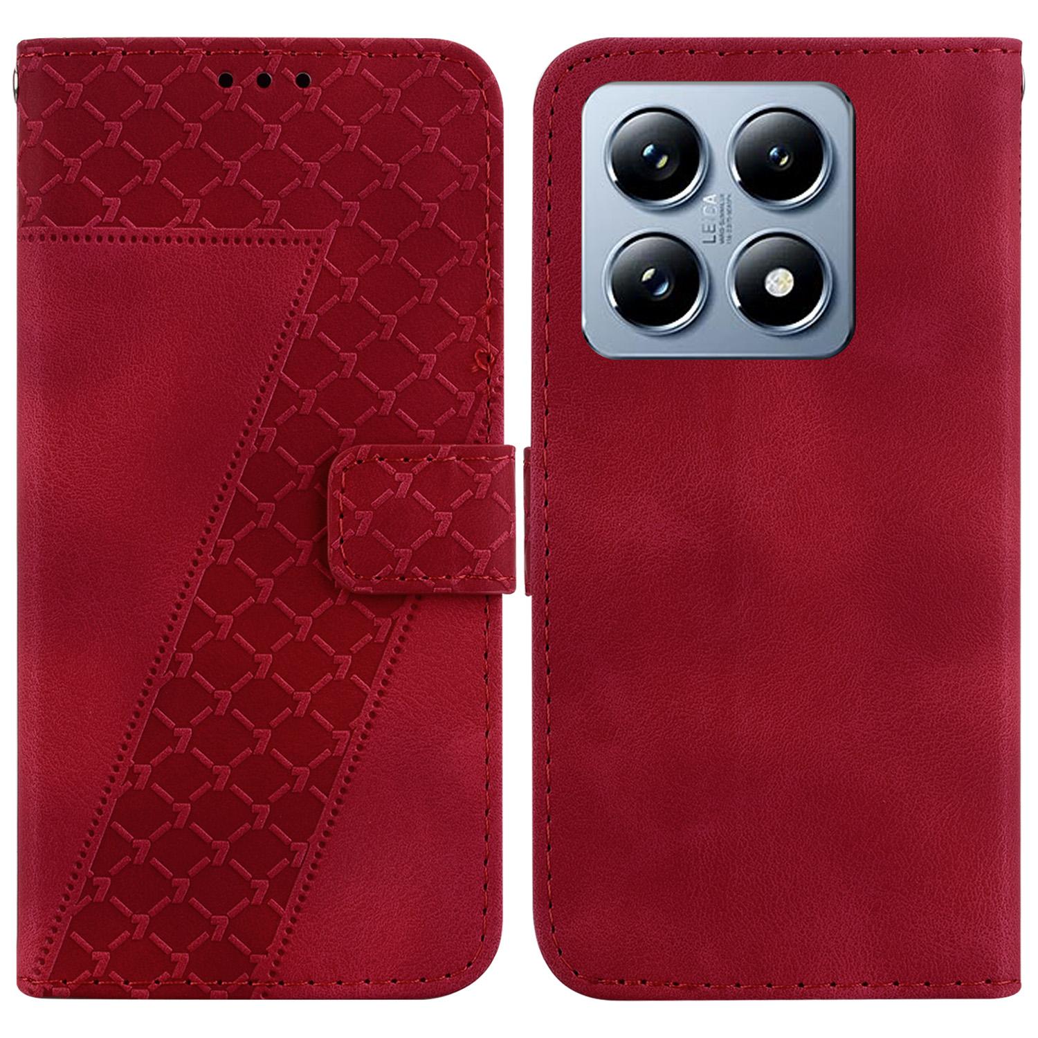 For Xiaomi 14T Stand Case 7-Shaped Pattern Imprint Leather Phone Cover C