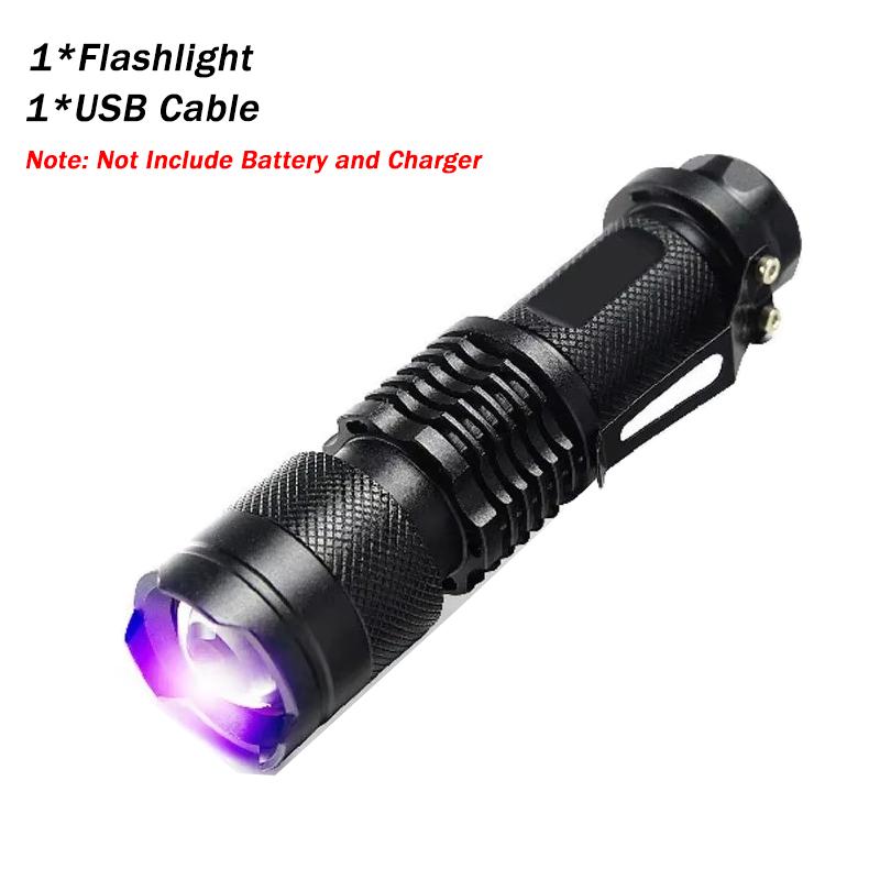 

Светодиодный УФ-фонарик 395 нм портативный мини ультрафиолетовый фонарь водонепроницаемый масштабируемый фиолетовый свет детектор мочи домашних животных скорпионов УФ-лампа ZOOM