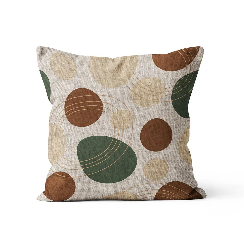 Home Decor Abstract Geometric Pattern Cushion Cover Nordic Style  Linen Pillowcase Decorative for Sofa Farmhouse 45X45CM