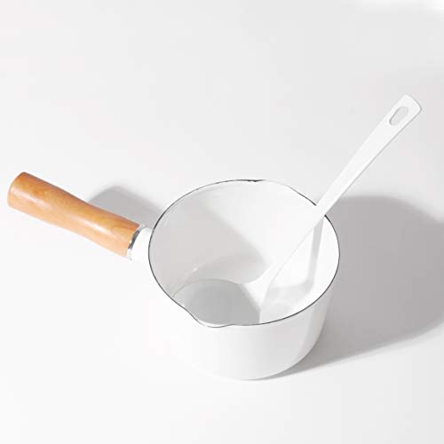 PEARL METAL Milk Pan, White, 12cm, Enamel, Bran Kitchen HB-4440