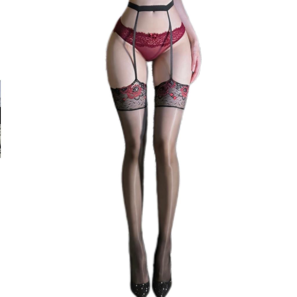 Sexy Aurora oily stockings lace stockings sexy oily thin suspenders integrated socks A308
